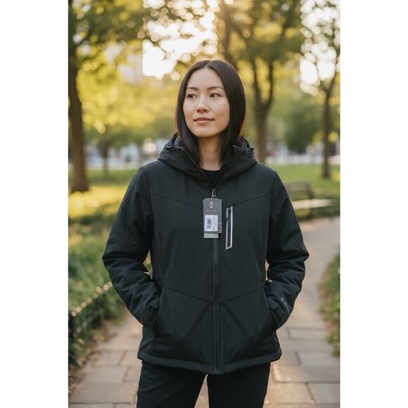 Free Country Thermo Super Soft Shell Jacket, Ladies Size L Black - Picture 2 of 16